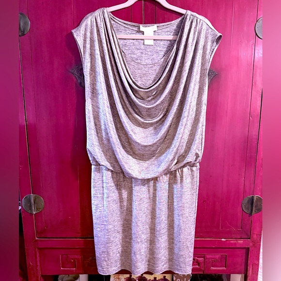 MM Couture Dresses & Skirts - MM Couture Dress Lovely Dappled Gold Draped & Layered Front Stretchy VGUC